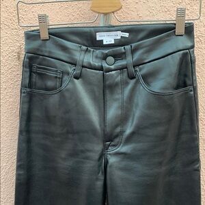 Good American Black Faux Leather Trousers